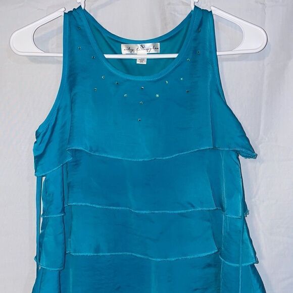 Juniors blue fringe dress - Picture 2 of 7